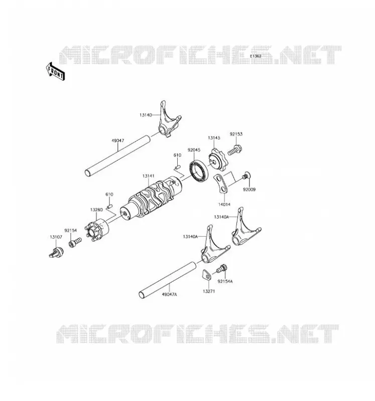 GEAR CHANGE DRUM - SHIFT FORKS Kawasaki MOTOS 650 2017 VERSYS 650 ABS  KLE650FHFA