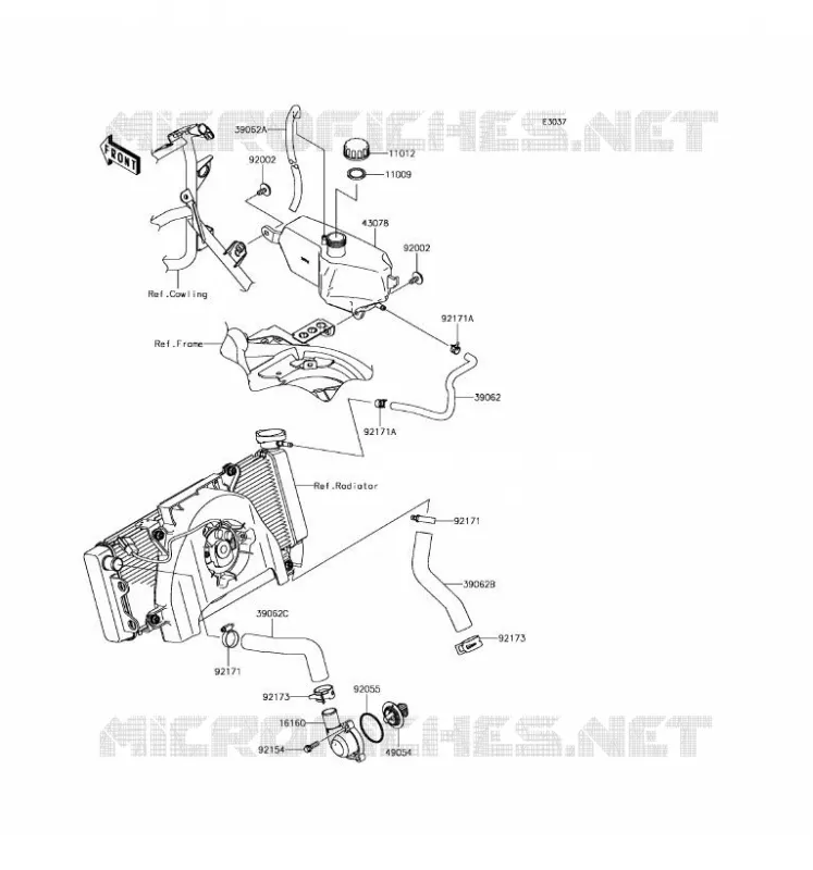 WATER PIPE Kawasaki MOTOS 650 2017 VERSYS 650 ABS  KLE650FHFA