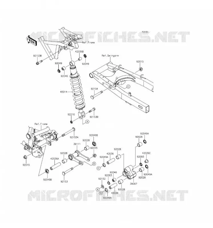 SUSPENSION - SHOCK ABSORBER Kawasaki MOTOS 150 2016 D-TRACKER  KLX150HGF