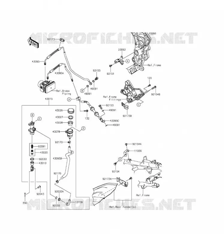 REAR MASTER CYLINDER Kawasaki MOTOS 1000 2016 VERSYS 1000  KLZ1000BGF