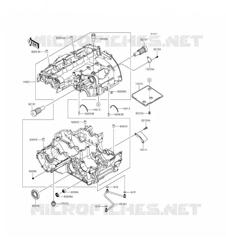 CRANKCASE(S) Kawasaki MOTOS 1000 2016 VERSYS 1000  KLZ1000BGF