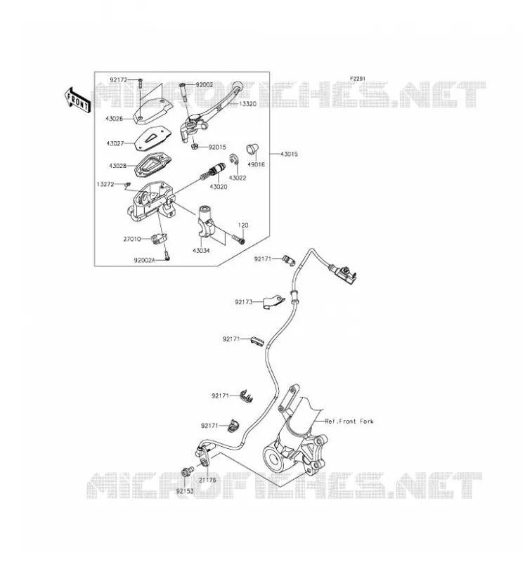 FRONT MASTER CYLINDER Kawasaki MOTOS 1000 2016 VERSYS 1000  KLZ1000BGF