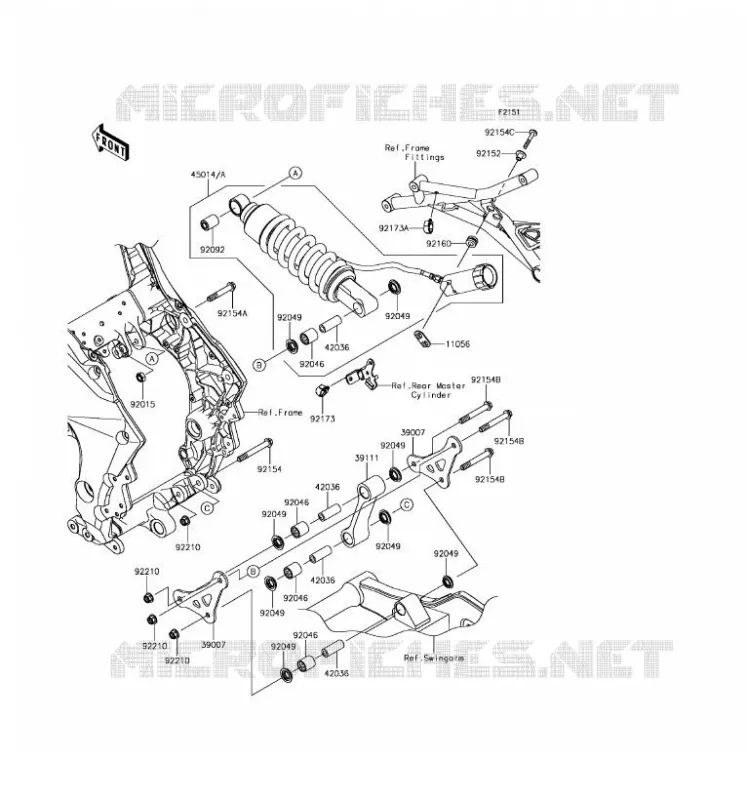 SUSPENSION - SHOCK ABSORBER Kawasaki MOTOS 1000 2017 VERSYS 1000  KLZ1000BHF