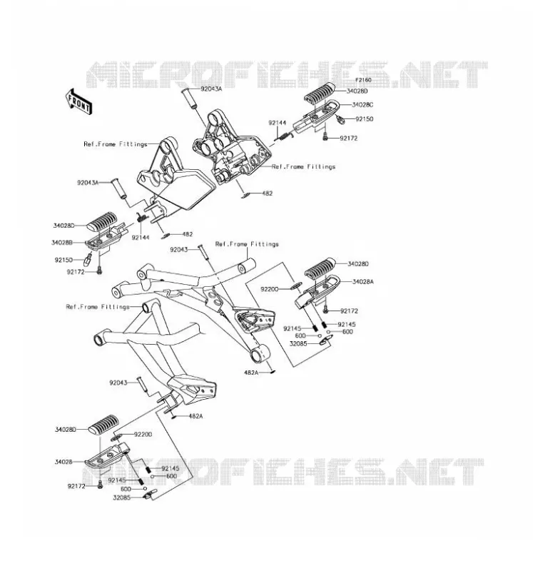 FOOTREST Kawasaki MOTOS 1000 2017 VERSYS 1000  KLZ1000BHF