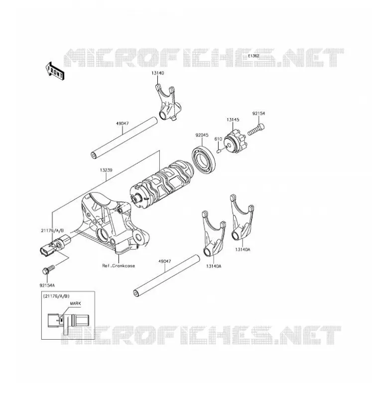 GEAR CHANGE DRUM - SHIFT FORKS Kawasaki MOTOS 1000 2017 VERSYS 1000  KLZ1000BHF