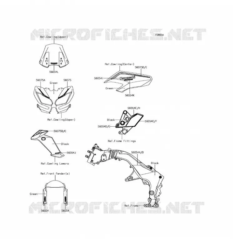 STICKER(GREEN) Kawasaki MOTOS 1000 2017 VERSYS 1000  KLZ1000BHF