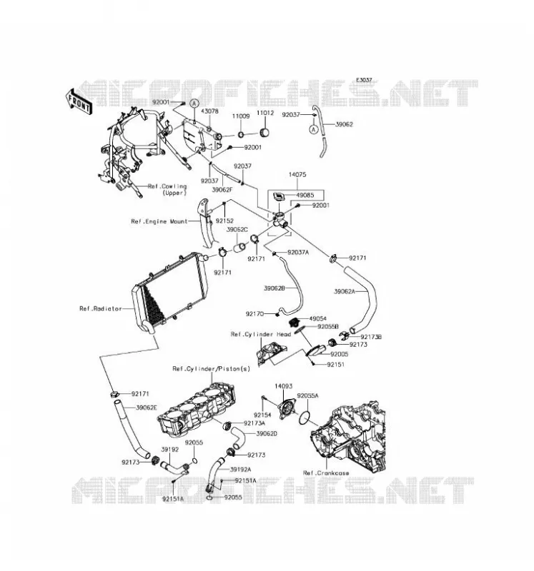 WATER PIPE Kawasaki MOTOS 1000 2017 VERSYS 1000  KLZ1000BHF