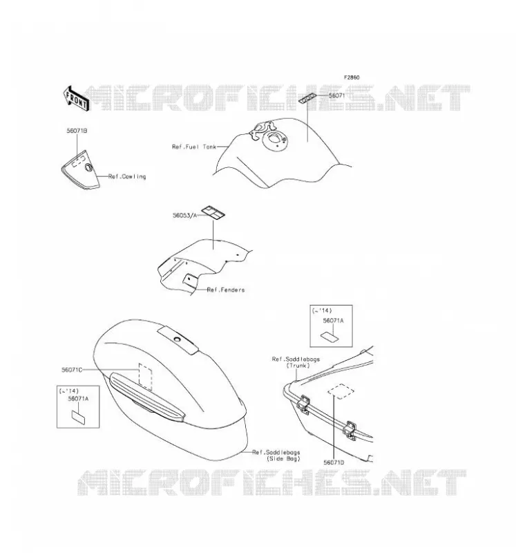 LABELS Kawasaki MOTOS 1700 2016 VULCAN 1700 VOYAGER ABS  VN1700BGF