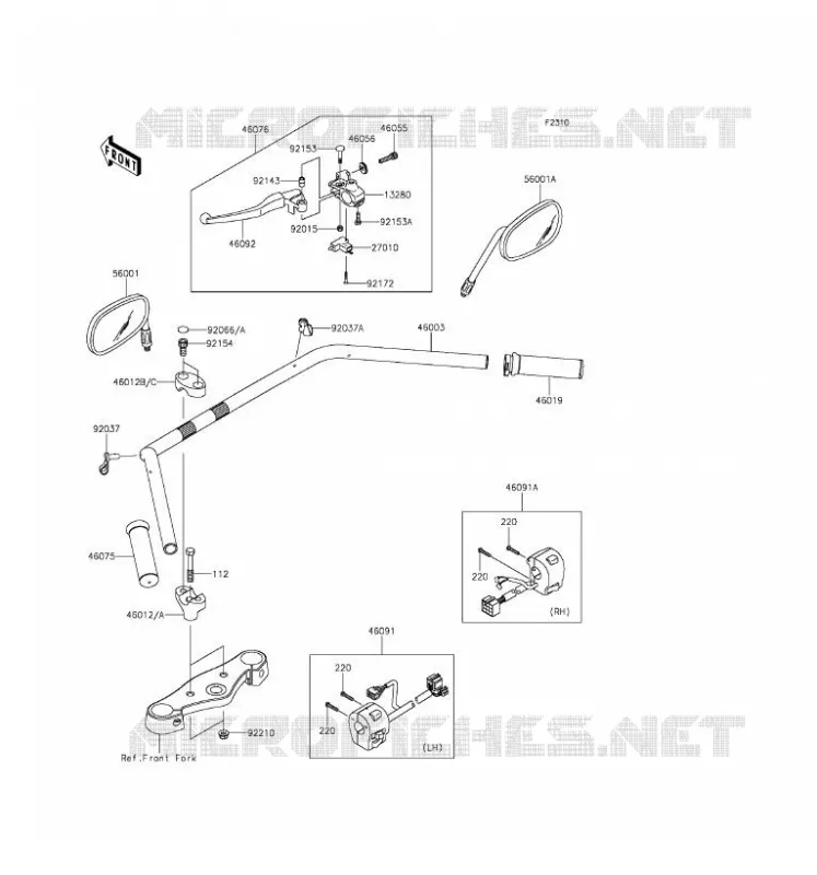 HANDLEBAR Kawasaki MOTOS 900 2016 VULCAN 900 CLASSIC  VN900BGF