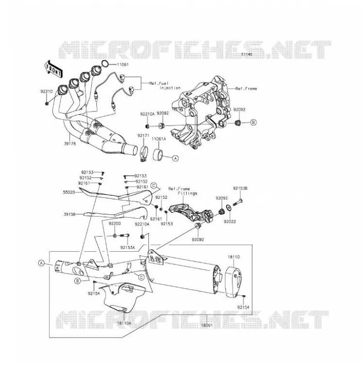 EXHAUST Kawasaki MOTOS 1400 2016 CONCOURS 14 ABS  ZG1400EGF