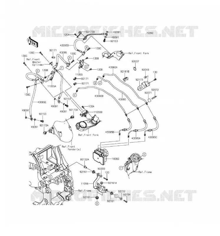 BRAKE PIPE Kawasaki MOTOS 1400 2017 CONCOURS 14 ABS  ZG1400EHF