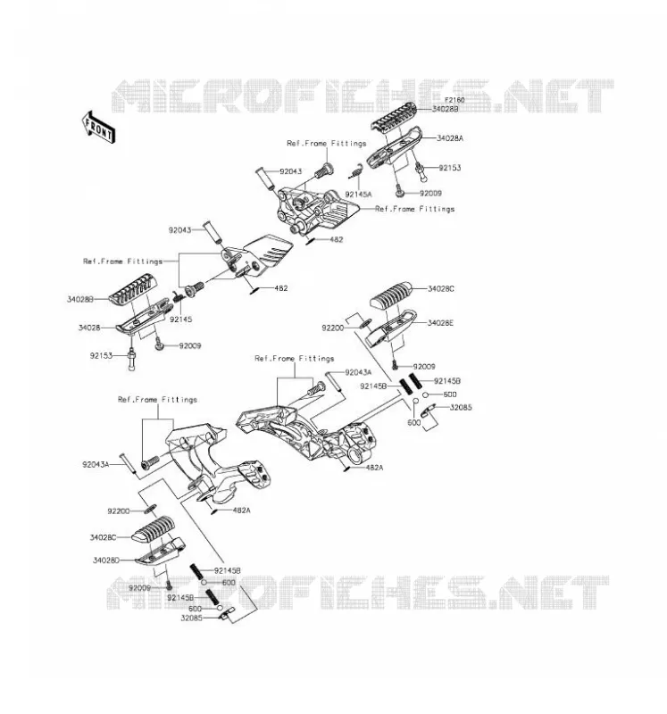 FOOTREST Kawasaki MOTOS 1400 2017 CONCOURS 14 ABS  ZG1400EHF
