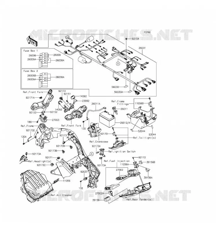 CHASSIS ELECTRICAL EQUIPMENT Kawasaki MOTOS 1000 2016 Z1000  ZR1000FGF