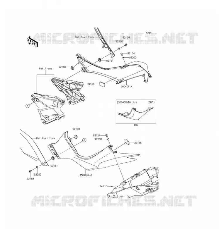 SIDE COWLING Kawasaki MOTOS 1000 2016 Z1000 ABS  ZR1000GGF
