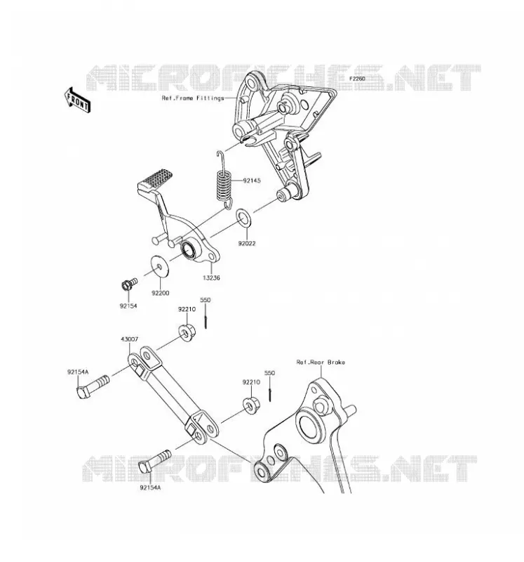 BRAKE PEDAL Kawasaki MOTOS 1000 2017 Z1000  ZR1000HHF