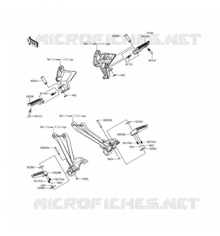 FOOTREST Kawasaki MOTOS 1000 2017 Z1000  ZR1000HHF