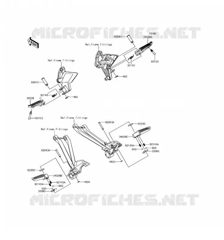 FOOTREST Kawasaki MOTOS 1000 2017 Z1000  ZR1000HHF