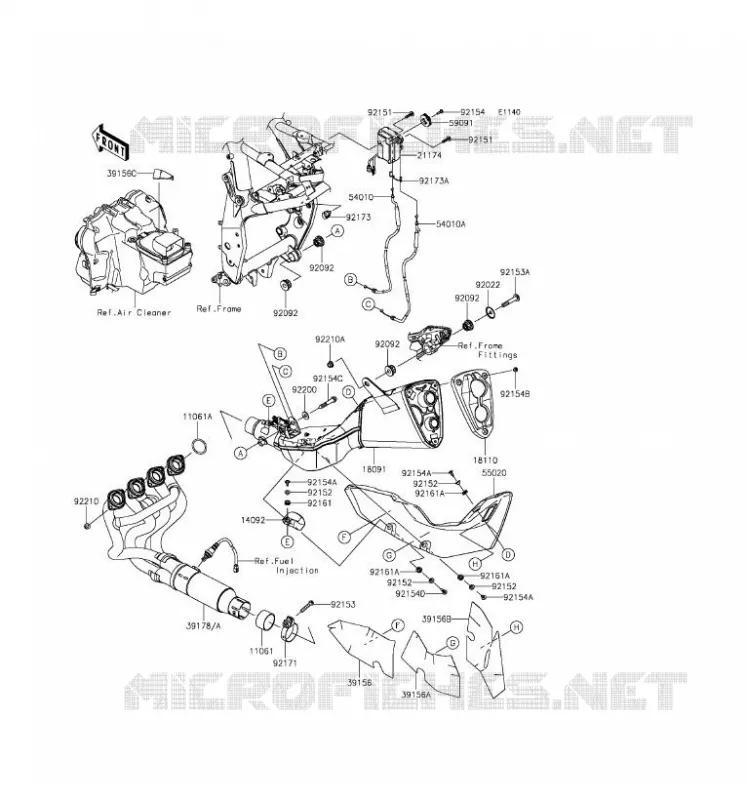 EXHAUST Kawasaki MOTOS 800 2016 Z800  ZR800AGF