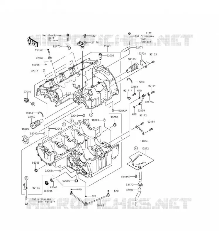 CRANKCASE(S) Kawasaki MOTOS 800 2016 Z800  ZR800AGF