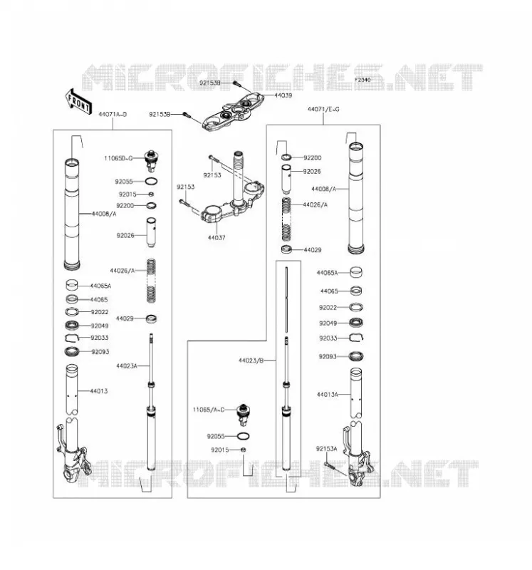 FRONT FORK Kawasaki MOTOS 800 2016 Z800  ZR800AGF