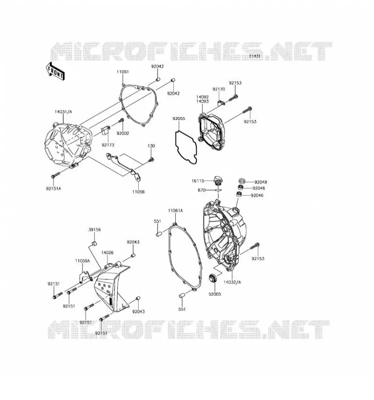 ENGINE COVERS Kawasaki MOTOS 800 2016 Z800 ABS  ZR800BGF