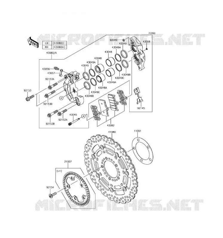 FRONT BRAKE Kawasaki MOTOS 800 2016 Z800 ABS  ZR800BGF