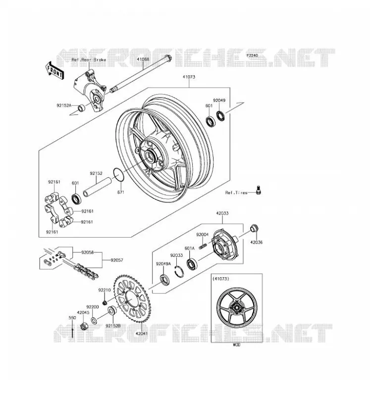REAR HUB Kawasaki MOTOS 800 2016 Z800 ABS  ZR800BGF