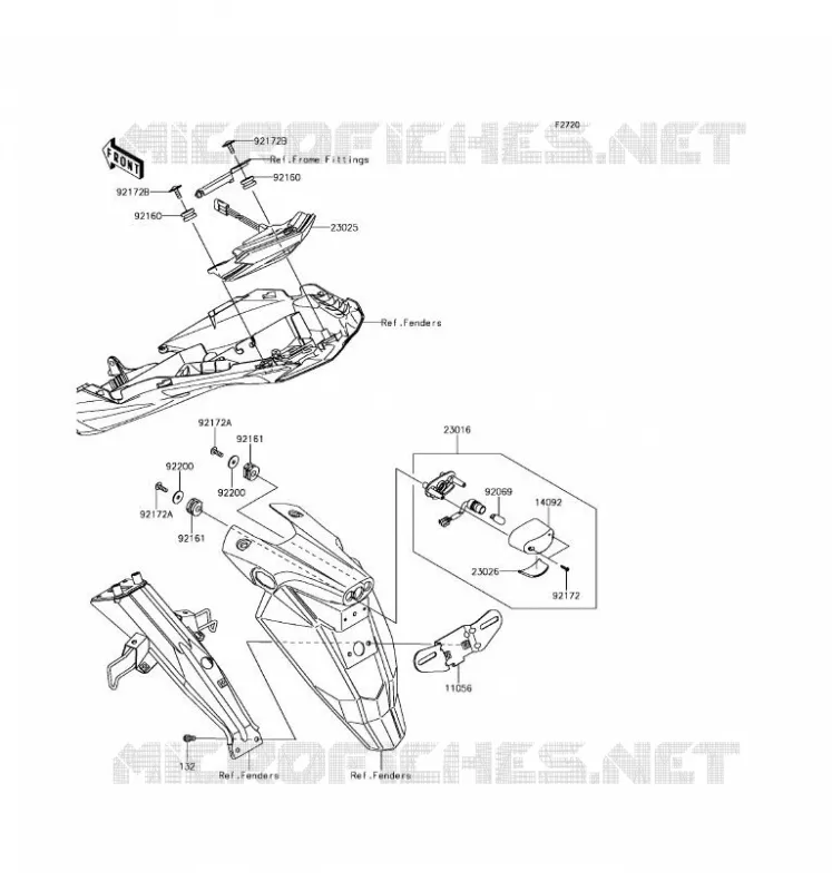 TAILLIGHT(S) Kawasaki MOTOS 800 2016 Z800 ABS  ZR800BGF