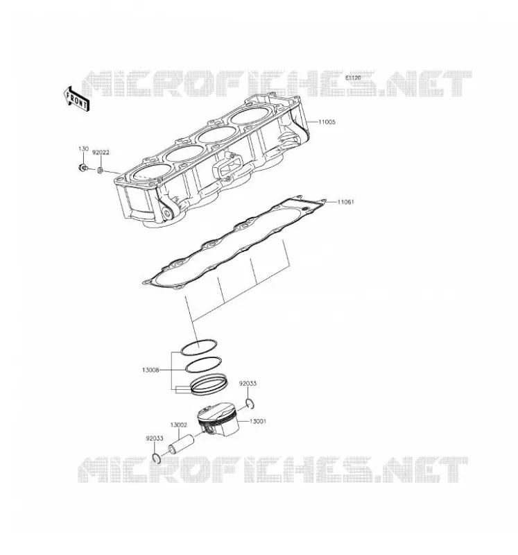 CYLINDER - PISTON  Kawasaki MOTOS 800 2016 Z800 ABS  ZR800BGF