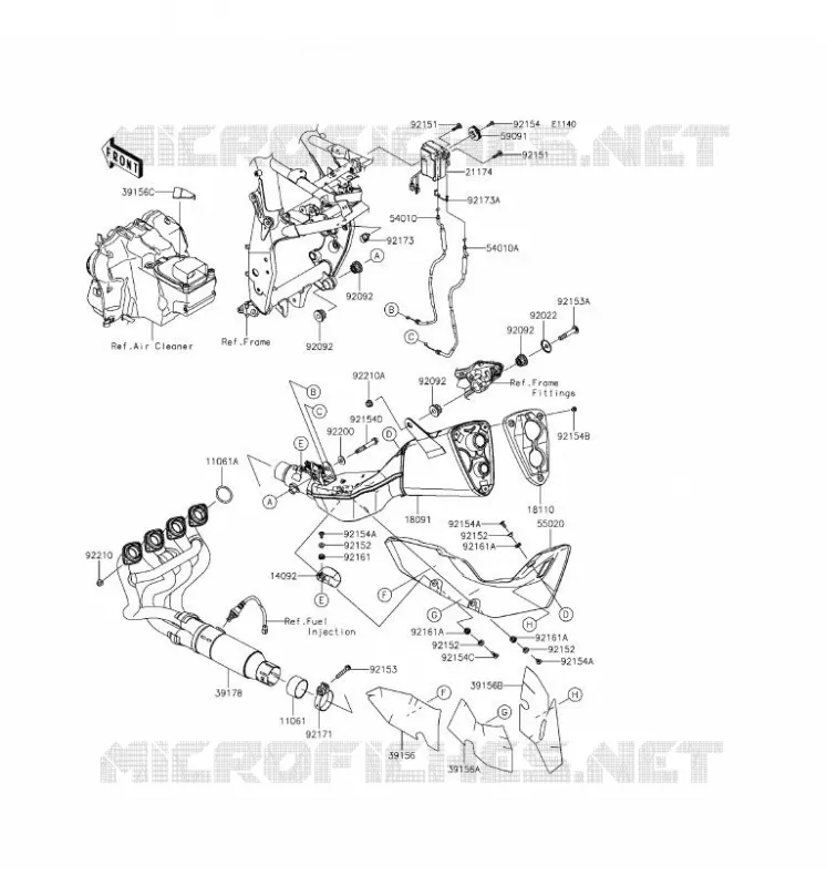 EXHAUST Kawasaki MOTOS 800 2016 Z800 ABS  ZR800BGF