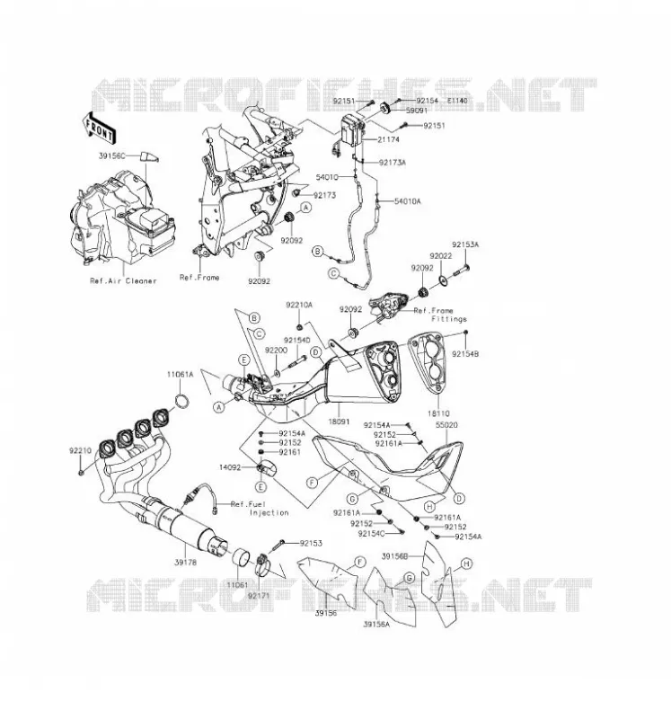 EXHAUST Kawasaki MOTOS 800 2016 Z800 ABS  ZR800BGF