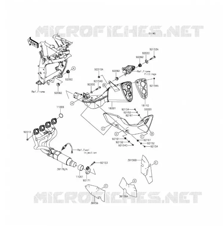 EXHAUST Kawasaki MOTOS 800 2016 Z800  ZR800CGF