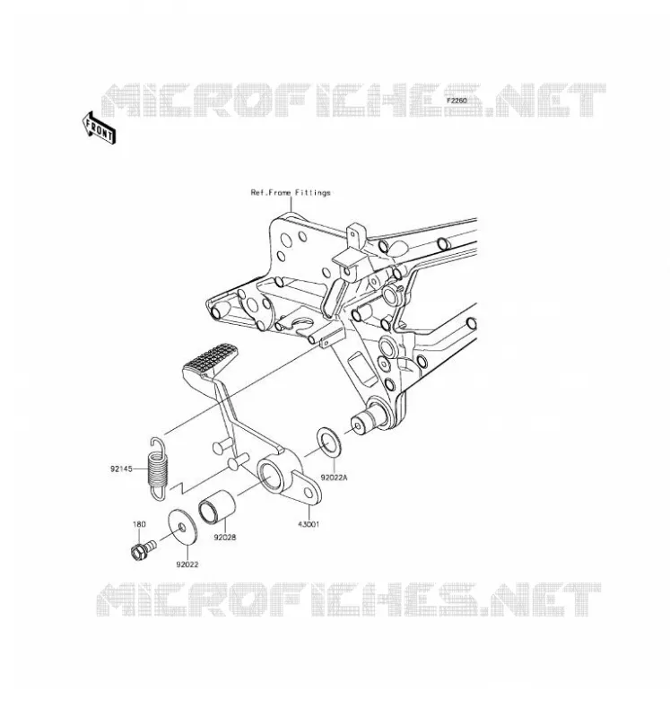 BRAKE PEDAL Kawasaki MOTOS 800 2016 Z800  ZR800EGF