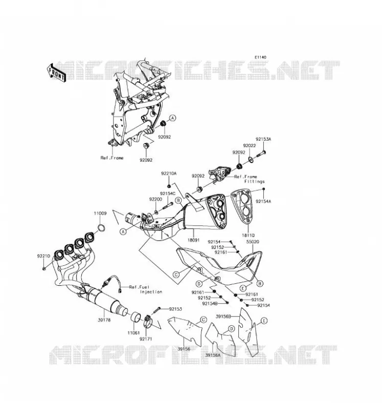 EXHAUST Kawasaki MOTOS 800 2016 Z800  ZR800EGF