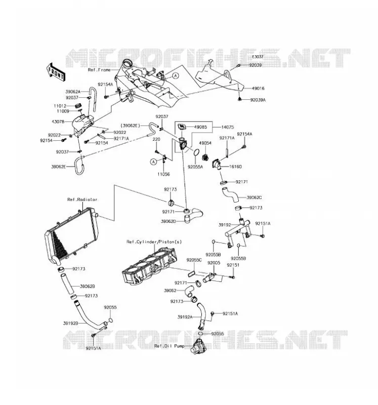 WATER PIPE Kawasaki MOTOS 800 2016 Z800  ZR800EGF