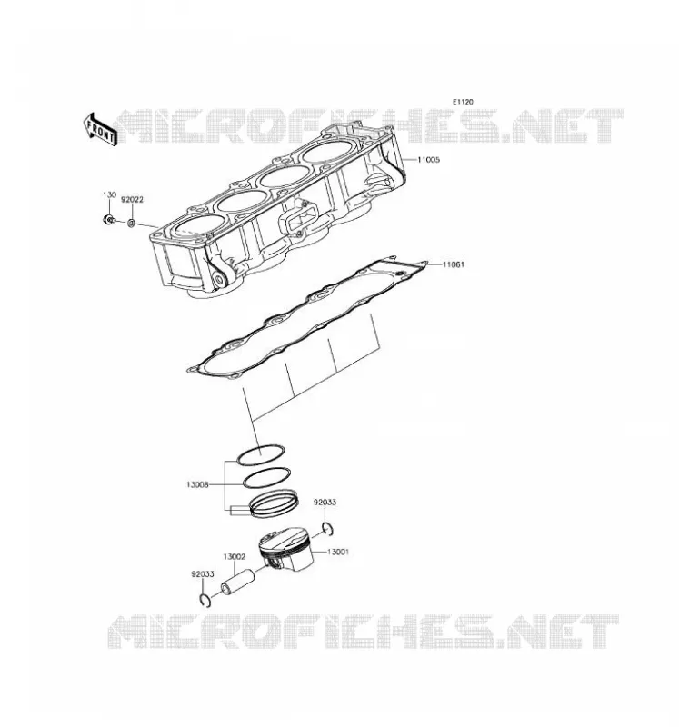 CYLINDER - PISTON  Kawasaki MOTOS 800 2016 Z800 ABS  ZR800FGF