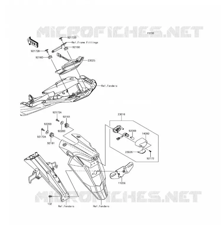 TAILLIGHT(S) Kawasaki MOTOS 800 2016 Z800 ABS  ZR800FGF