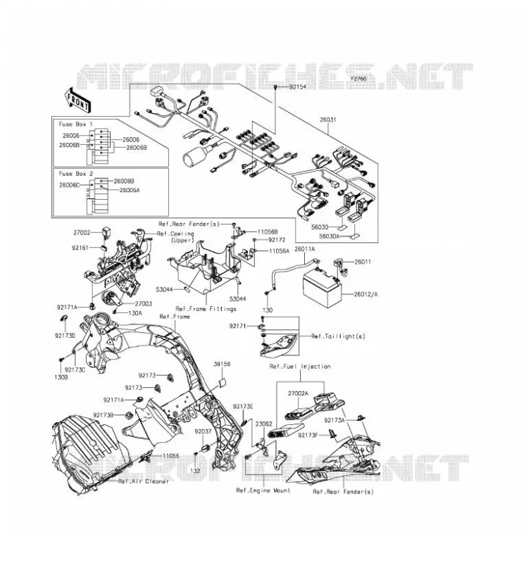 CHASSIS ELECTRICAL EQUIPMENT Kawasaki MOTOS 1000 2016 Z1000SX  ZX1000LGF
