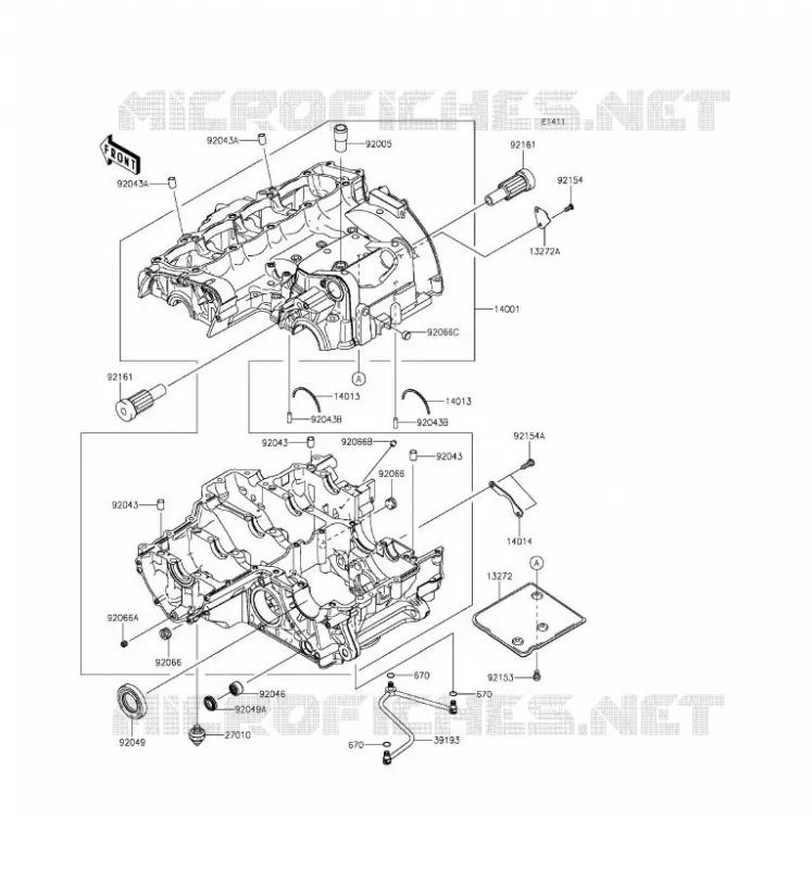 CRANKCASE(S) Kawasaki MOTOS 1000 2016 Z1000SX  ZX1000LGF