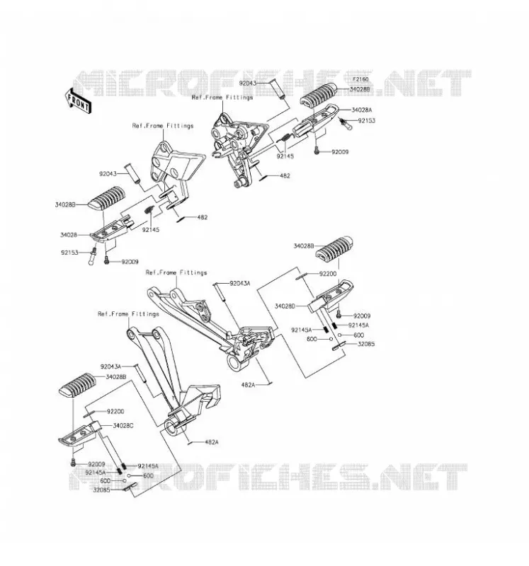 FOOTREST Kawasaki MOTOS 1000 2016 Z1000SX  ZX1000LGF