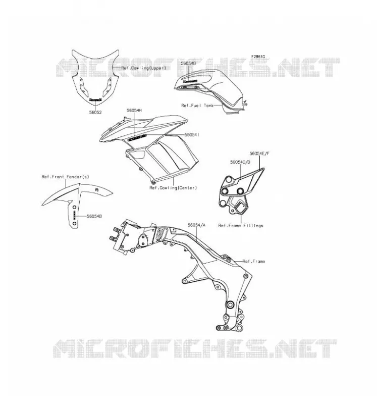 DECALS(Gray)(Blue) Kawasaki MOTOS 1000 2016 Z1000SX  ZX1000LGF