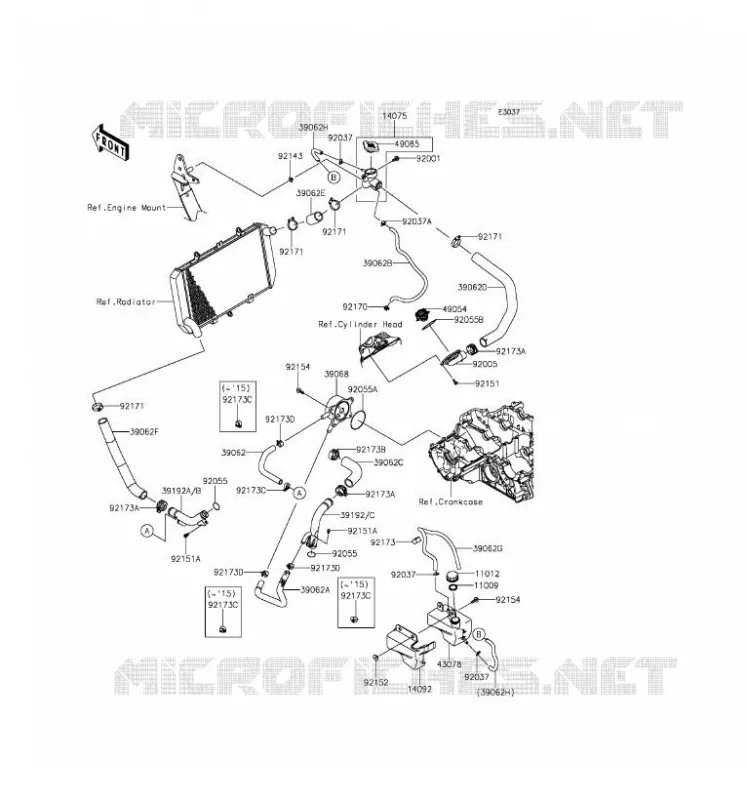 WATER PIPE Kawasaki MOTOS 1000 2016 Z1000SX  ZX1000LGF