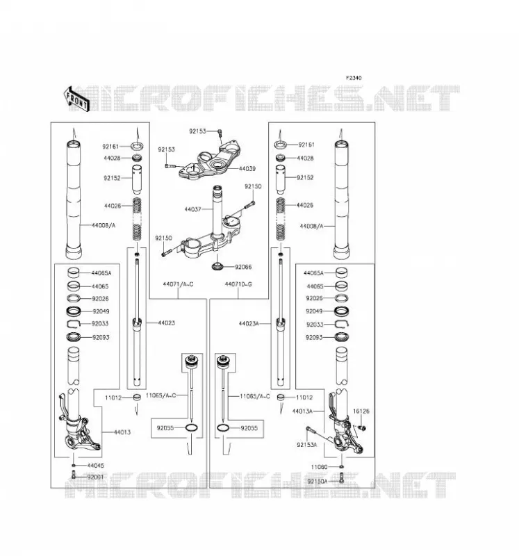 FRONT FORK Kawasaki MOTOS 1000 2016 Z1000SX ABS  ZX1000MGF