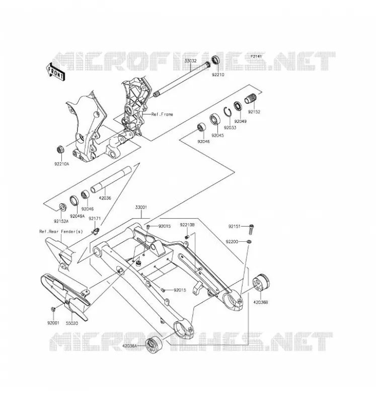 SWINGARM Kawasaki MOTOS 1000 2016 Z1000SX ABS  ZX1000MGF