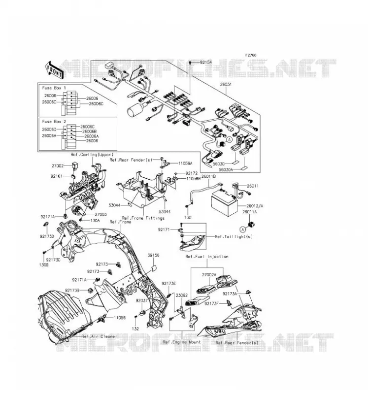CHASSIS ELECTRICAL EQUIPMENT Kawasaki MOTOS 1000 2016 Z1000SX ABS  ZX1000MGF