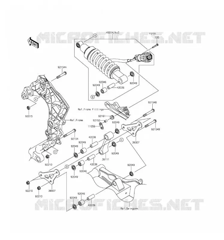 SUSPENSION - SHOCK ABSORBER Kawasaki MOTOS 1000 2016 Z1000SX ABS  ZX1000MGF