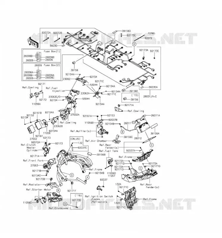 CHASSIS ELECTRICAL EQUIPMENT Kawasaki MOTOS 1000 2016 NINJA H2  ZX1000NGF