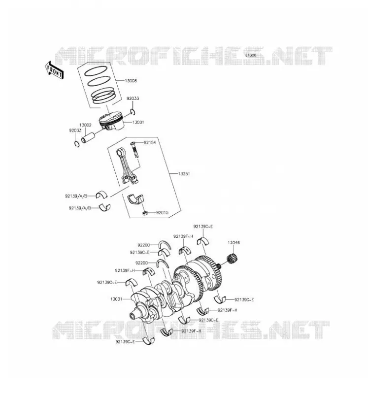 CRANKSHAFT - PISTON Kawasaki MOTOS 1000 2016 NINJA H2  ZX1000NGF