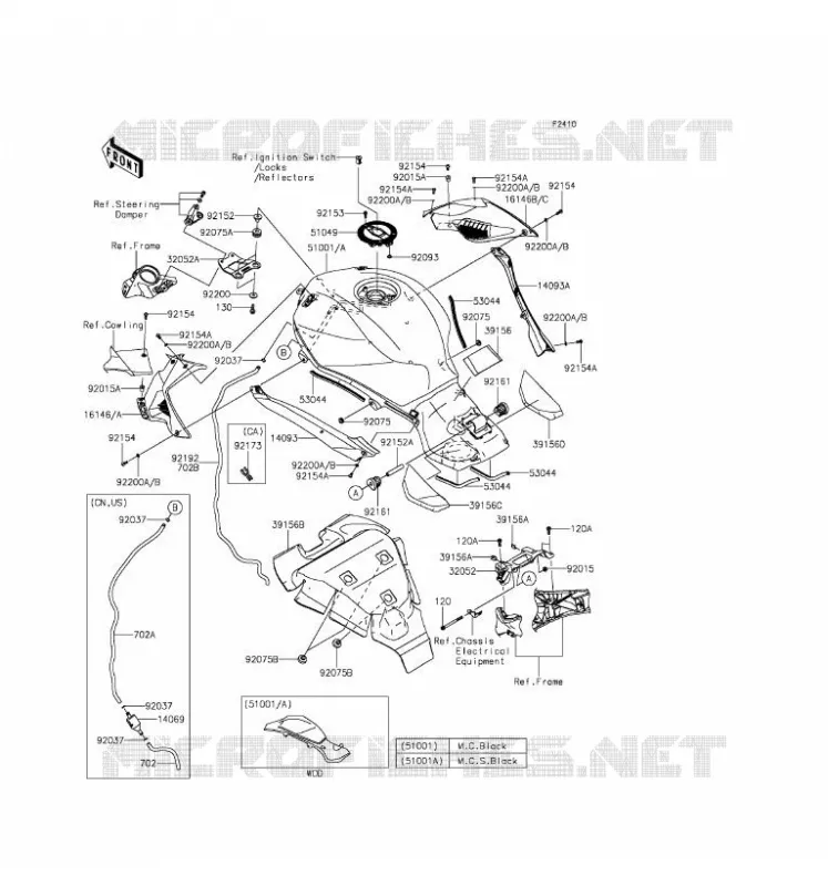 FUEL TANK Kawasaki MOTOS 1000 2016 NINJA H2  ZX1000NGF