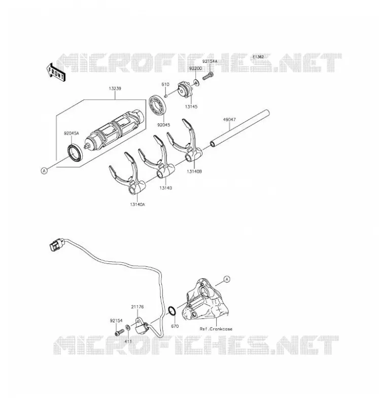 GEAR CHANGE DRUM - SHIFT FORKS Kawasaki MOTOS 1000 2016 NINJA H2  ZX1000NGF